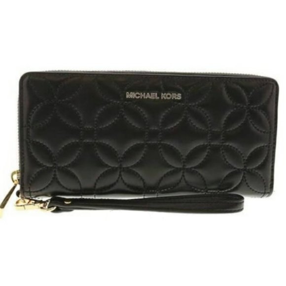 MICHAEL Michael Kors Handbags - NWT MICHAEL KORS Floral Quilted Leather Zip Wallet